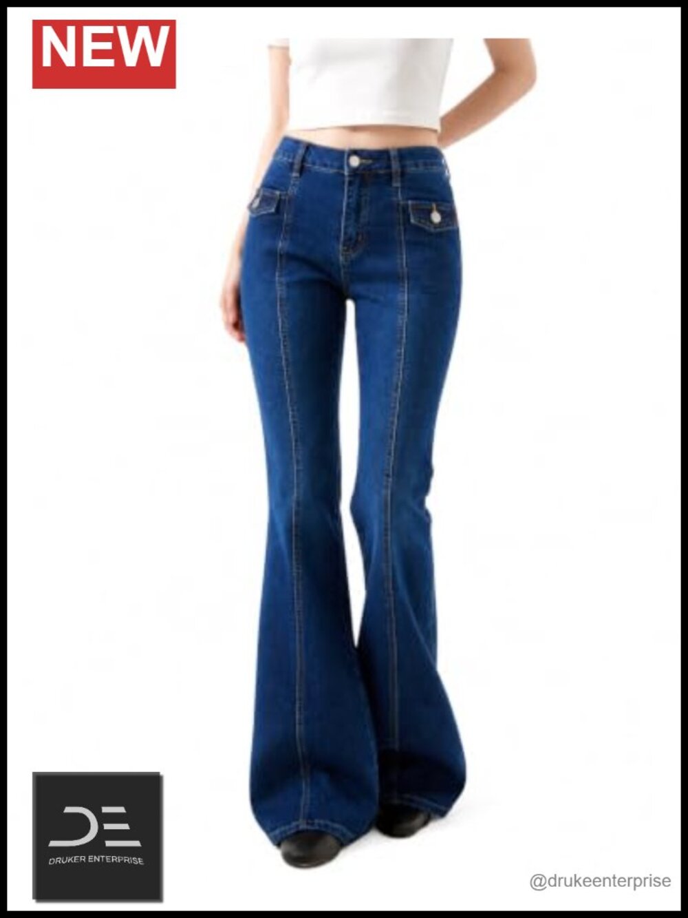 EMMIOL Y2K Flare Jeans Boot Cut High Stretch Denim